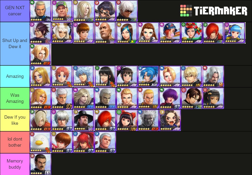 kof pvp Tier List Rankings) TierMaker