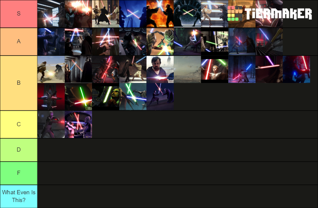 KoG Lightsaber Duels Tier List Rankings) TierMaker