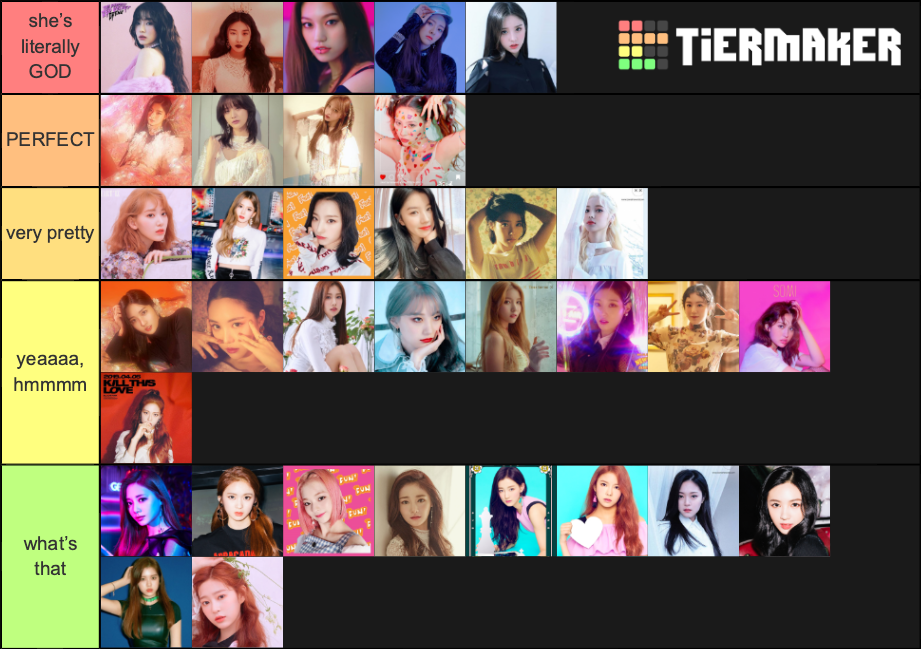 Kpop Female Visuals Tier List (Community Rankings) - TierMaker