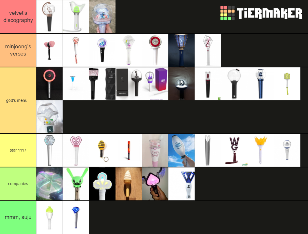 kpop lightstick ranking.. Tier List Rankings) TierMaker