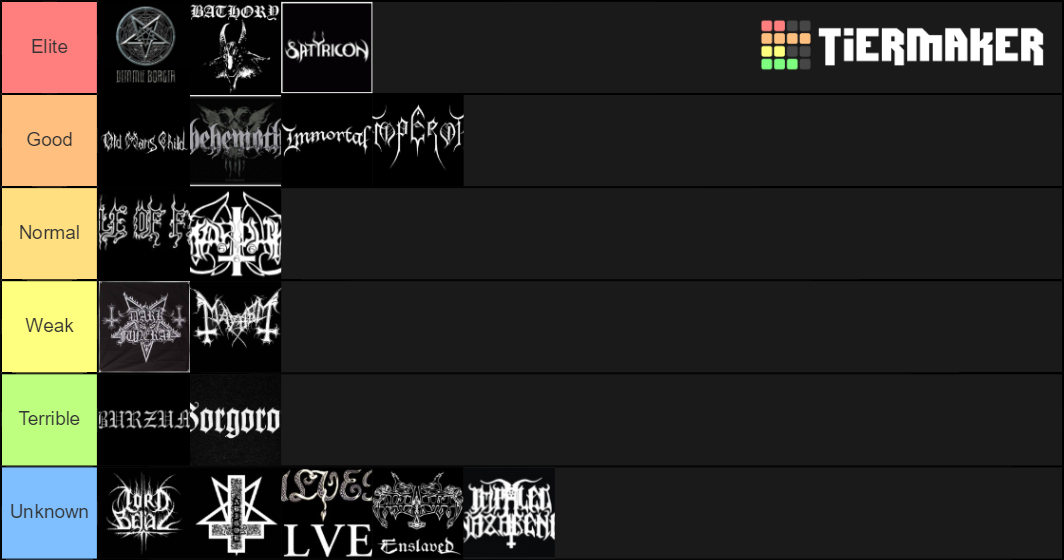 Legendary Black Metal Bands Tier List (Community Rankings) - TierMaker