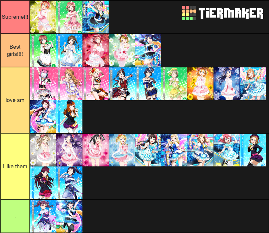 Love Live Characters Tier List Rankings) TierMaker