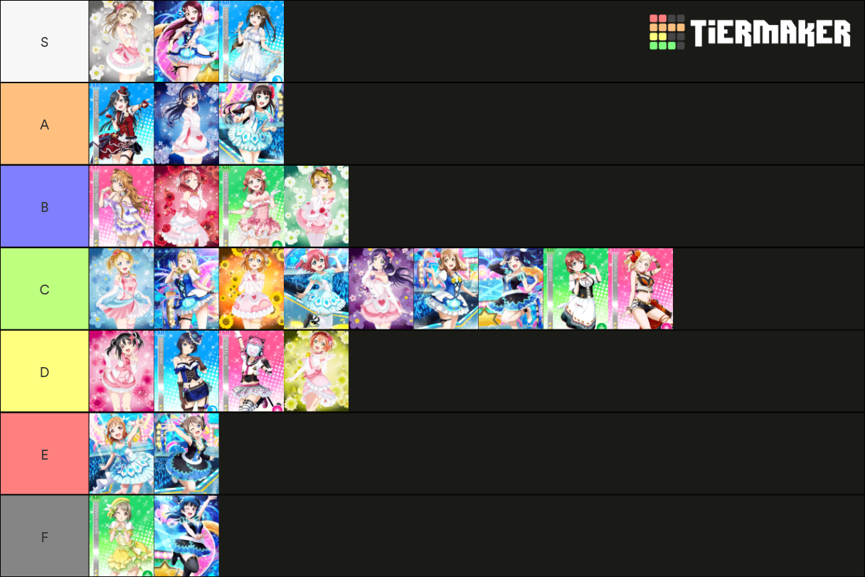 Love Live Characters Tier List Rankings) TierMaker
