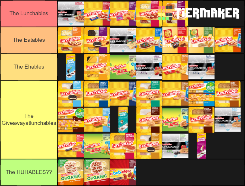 Lunchables Tier List Rankings) TierMaker