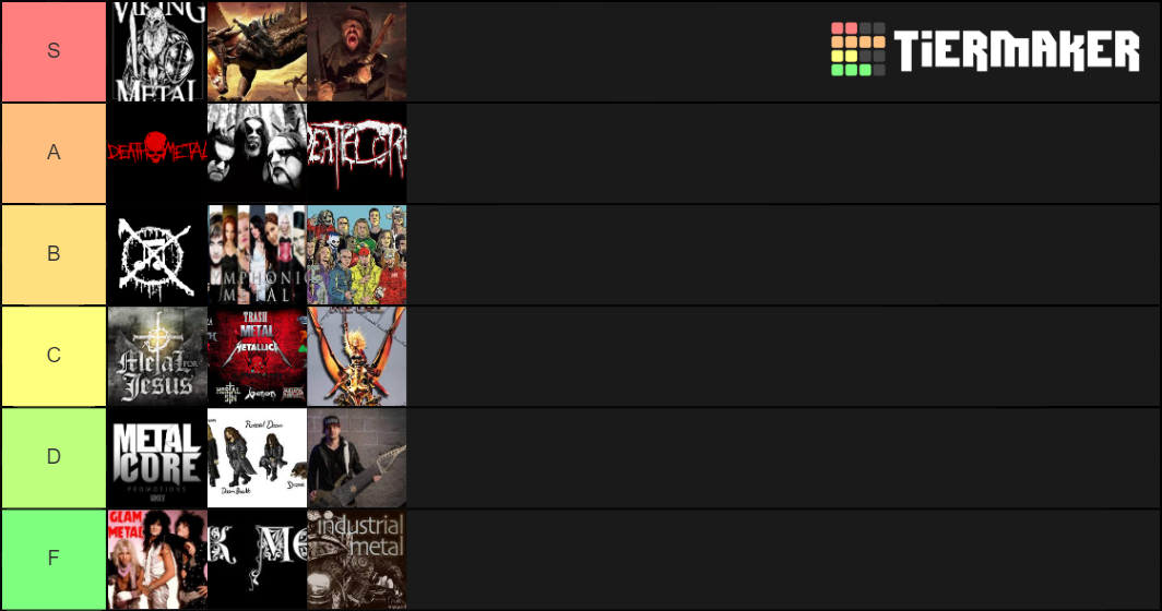 Metal Genres Tier List Rankings) TierMaker