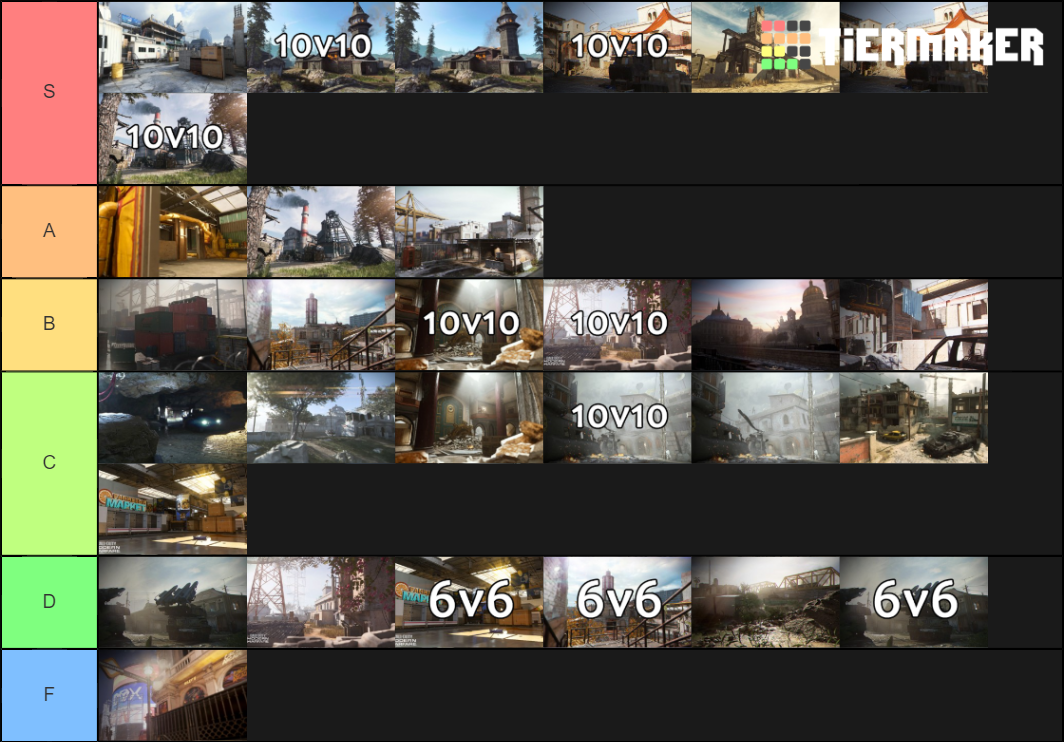 Modern Warfare 6v6 and 10v10 multiplayer maps Tier List (Community ...