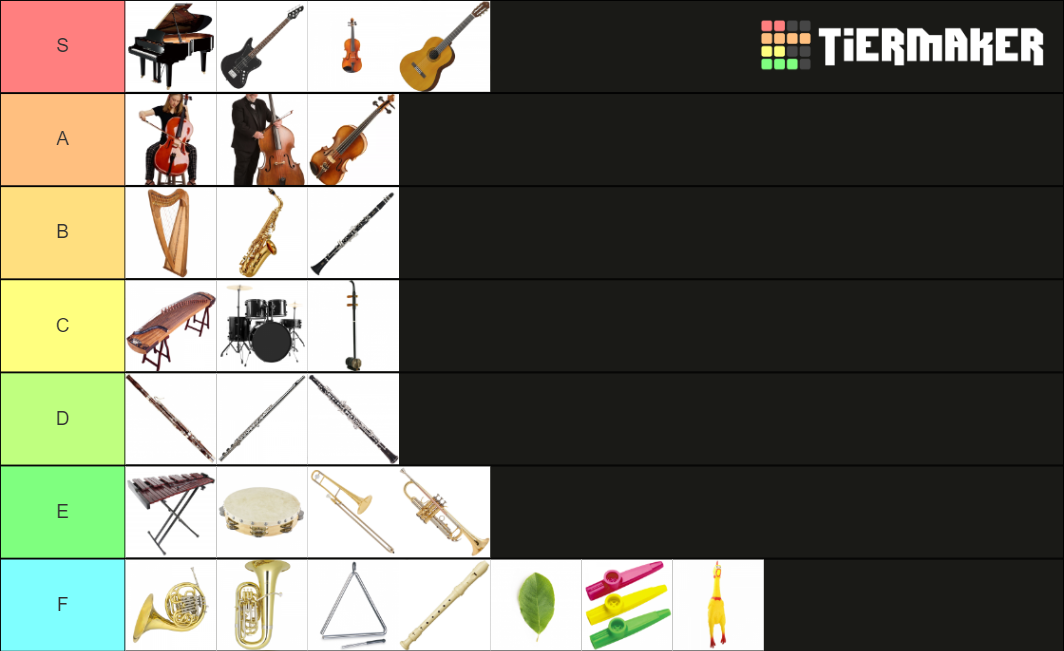 Musical Instruments Tier List Rankings) TierMaker