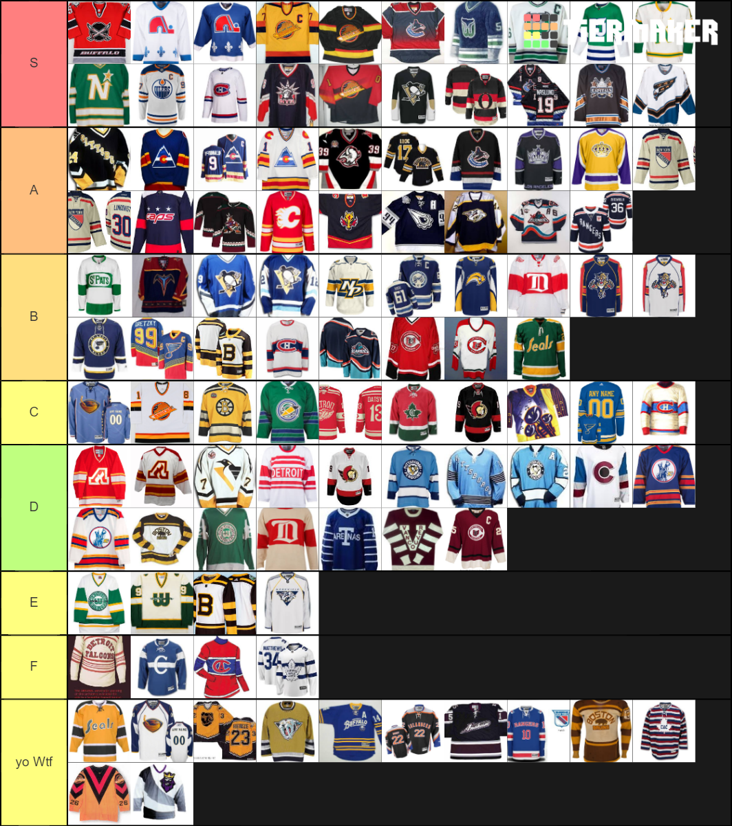 nhl old hockey jerseys Tier List Rankings) TierMaker