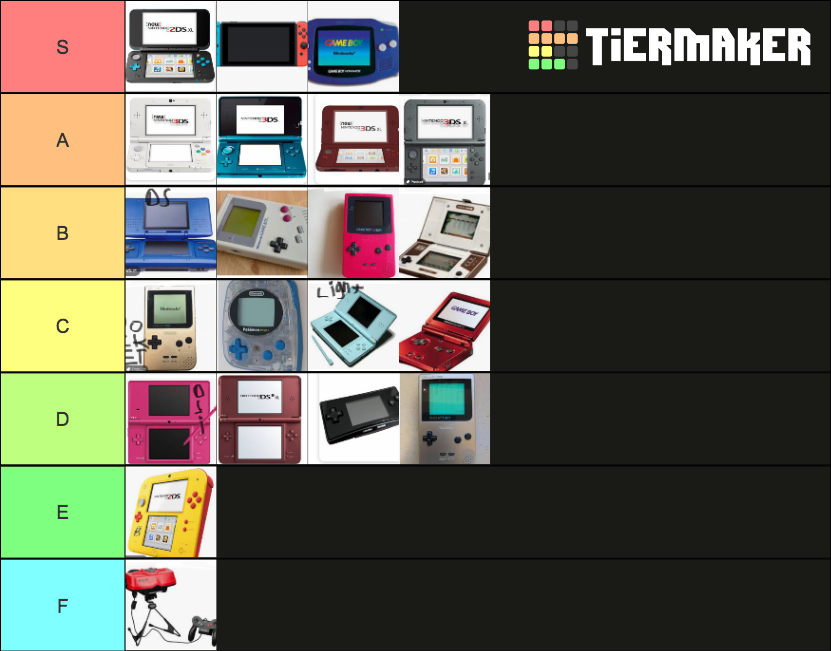 Nintendo handhelds Tier List Rankings) TierMaker