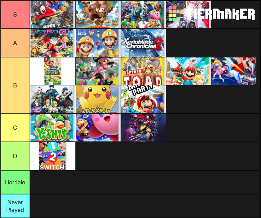 Nintendo Switch Games Tier List Rankings) TierMaker