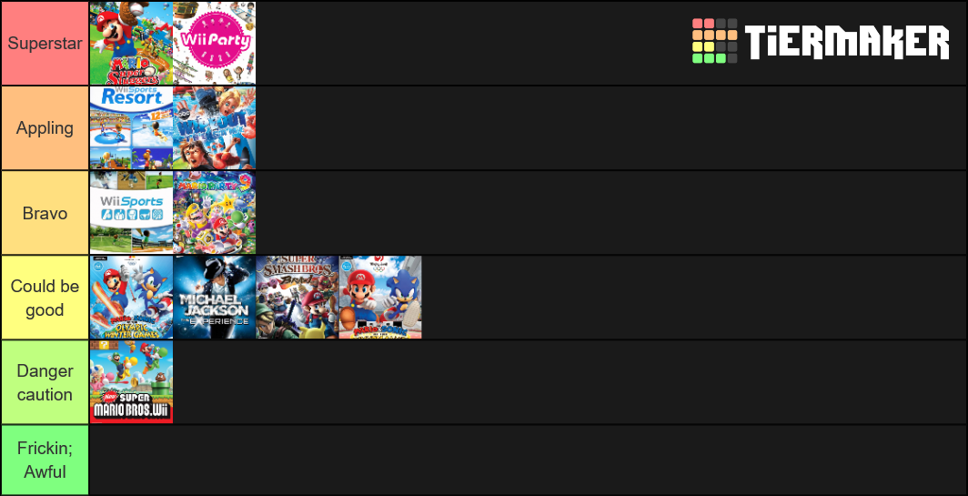 Nintendo Wii Games Tier List Rankings) TierMaker