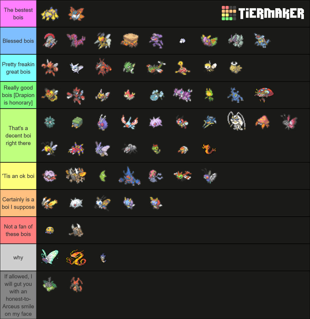 objectively-best-bug-type-maker-tier-list-community-rank-tiermaker