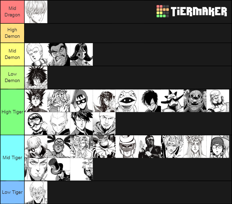One Punch Man > Rank A Heroes Tier List Rankings) TierMaker