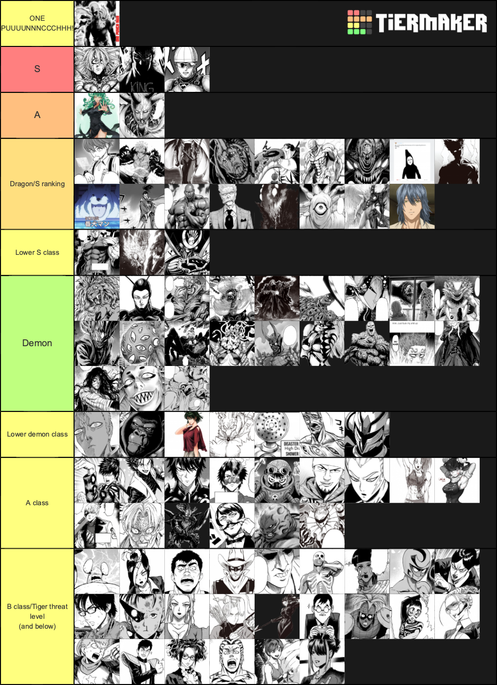 One Punch Man Tier List (Community Rankings) - TierMaker