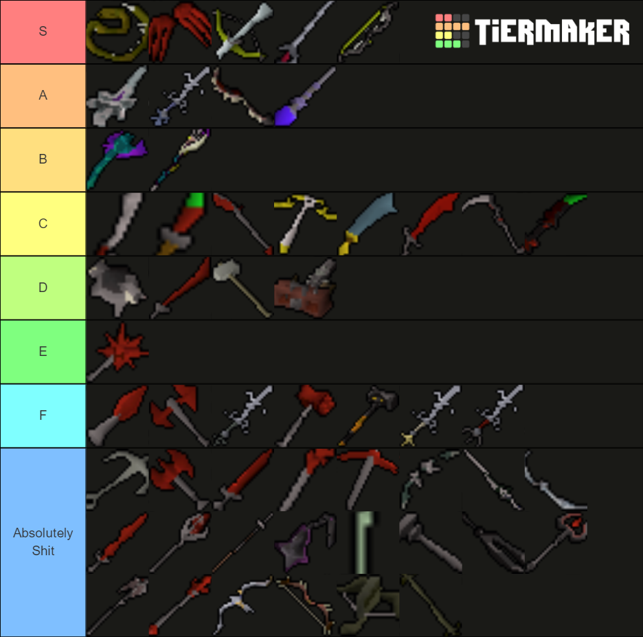 OSRS Weapons Tier List (Community Rankings) - TierMaker