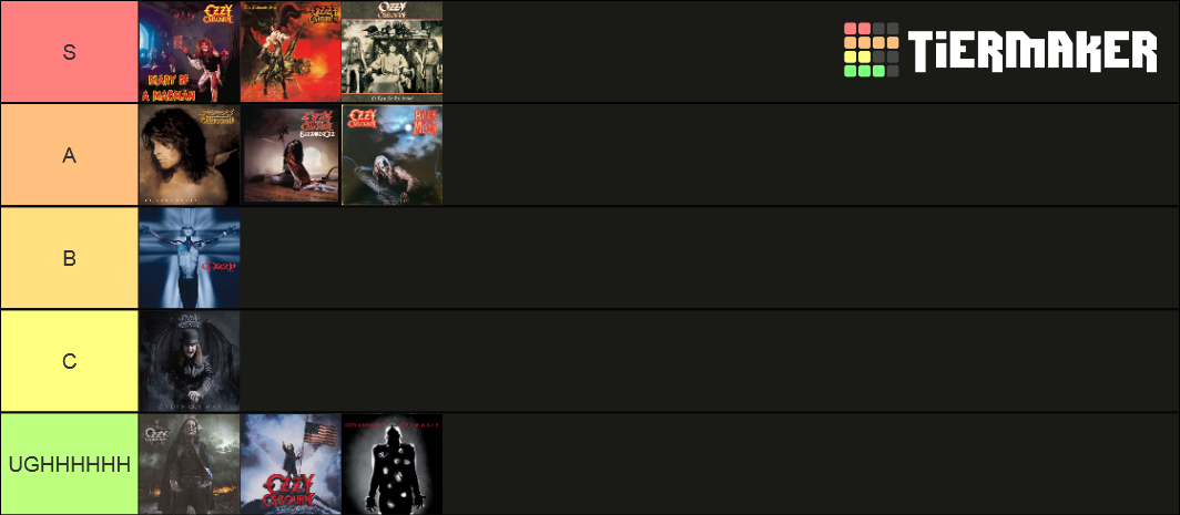ozzy osbourne song tier list