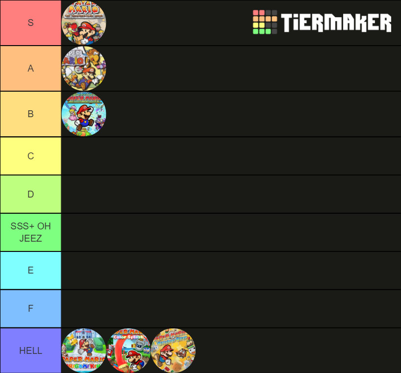 Paper Mario Tier List Rankings) TierMaker