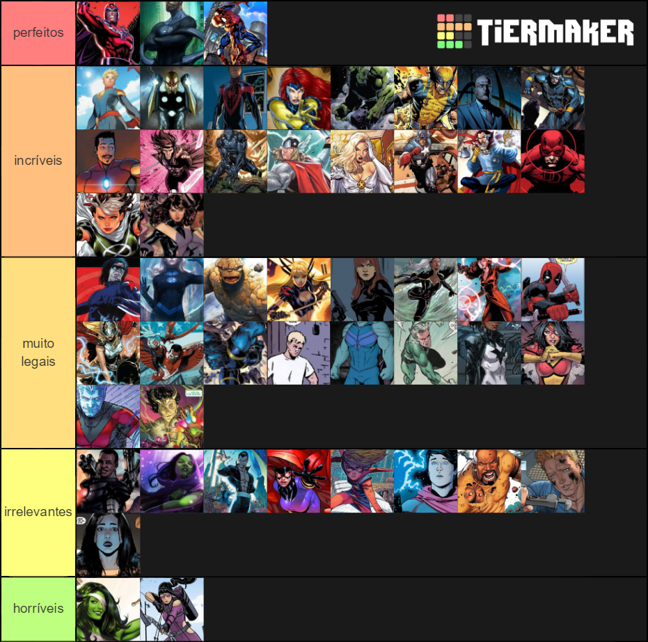 personagens das hqs da marvel Tier List (Community Rankings) - TierMaker