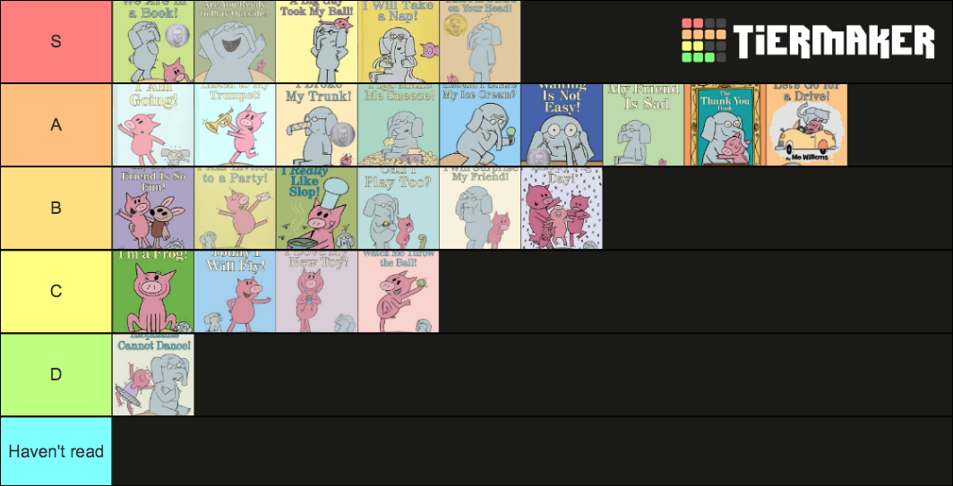 Piggie And Gerald Books Tier List (Community Rankings) - TierMaker