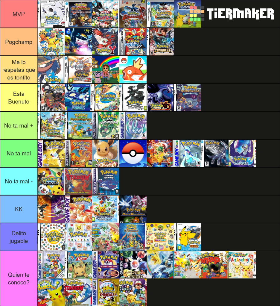 Pokemon best games History Tier List (Community Rankings) - TierMaker