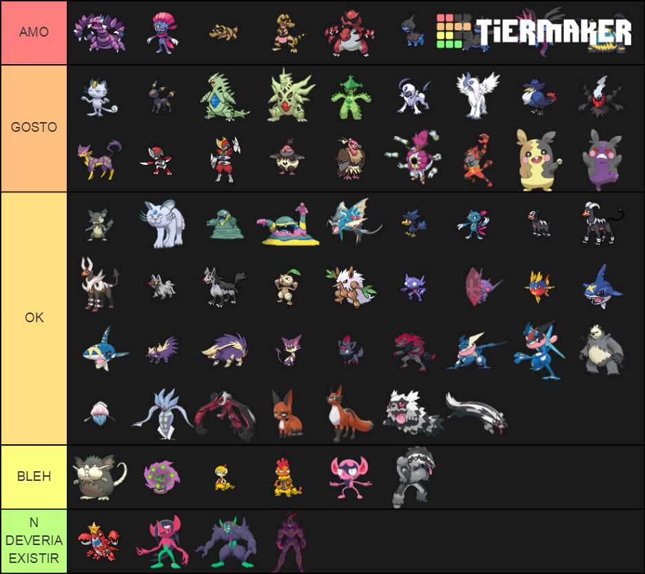 Pokemon Dark Types Tier List (Community Rankings) - TierMaker