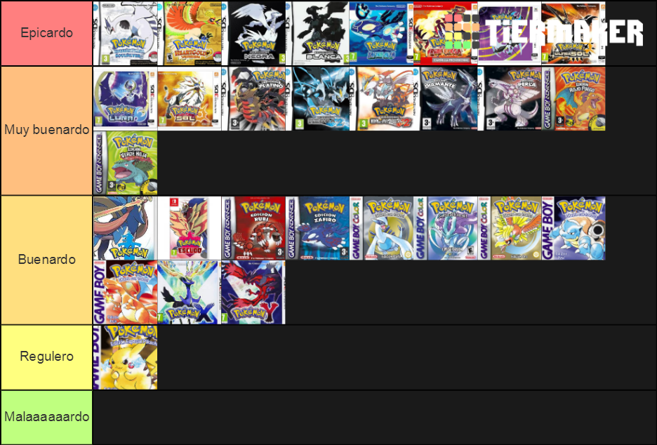 Pokemon Games Tier List (Community Rankings) - TierMaker