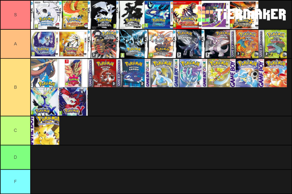 Pokemon Games Tier List (Community Rankings) - TierMaker