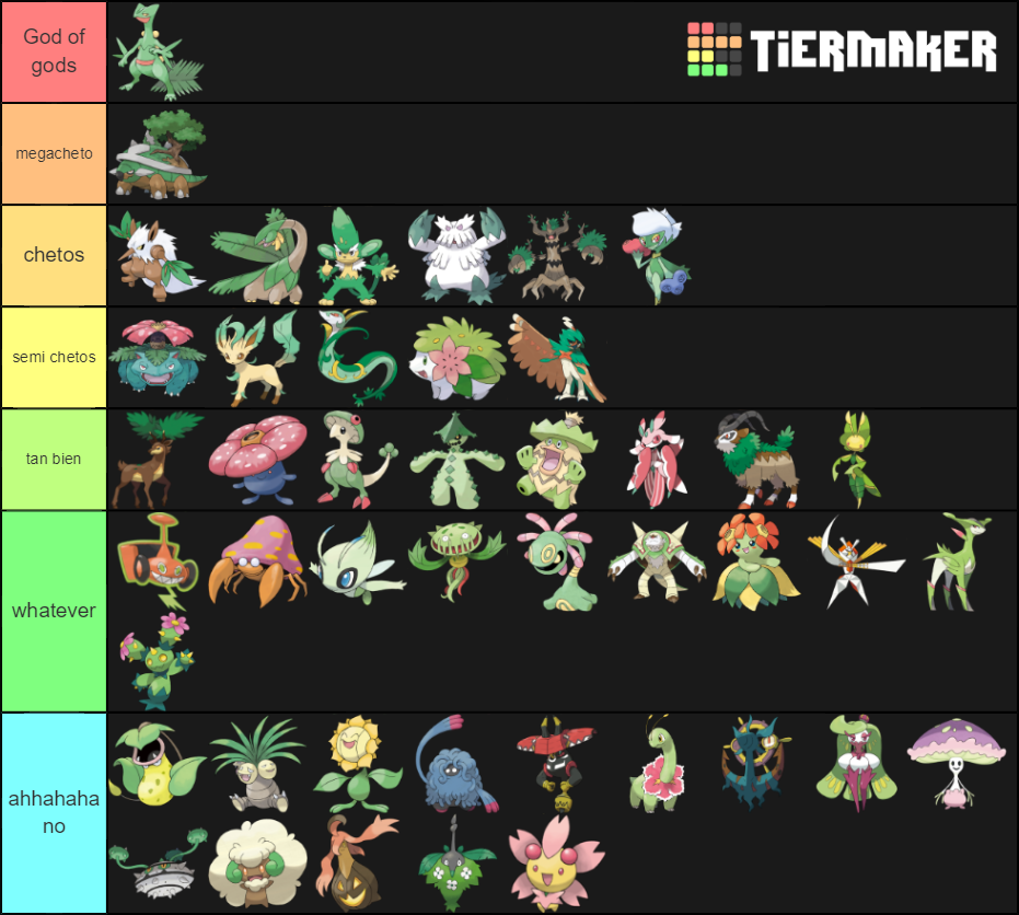 Pokémon Grass Types Tier List Community Rankings Tiermaker 9675