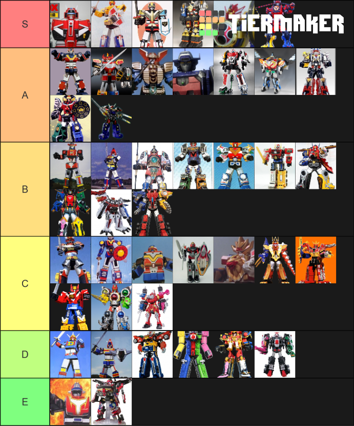 Primary Megazords (Including Super Sentai Exclusives) Tier List ...