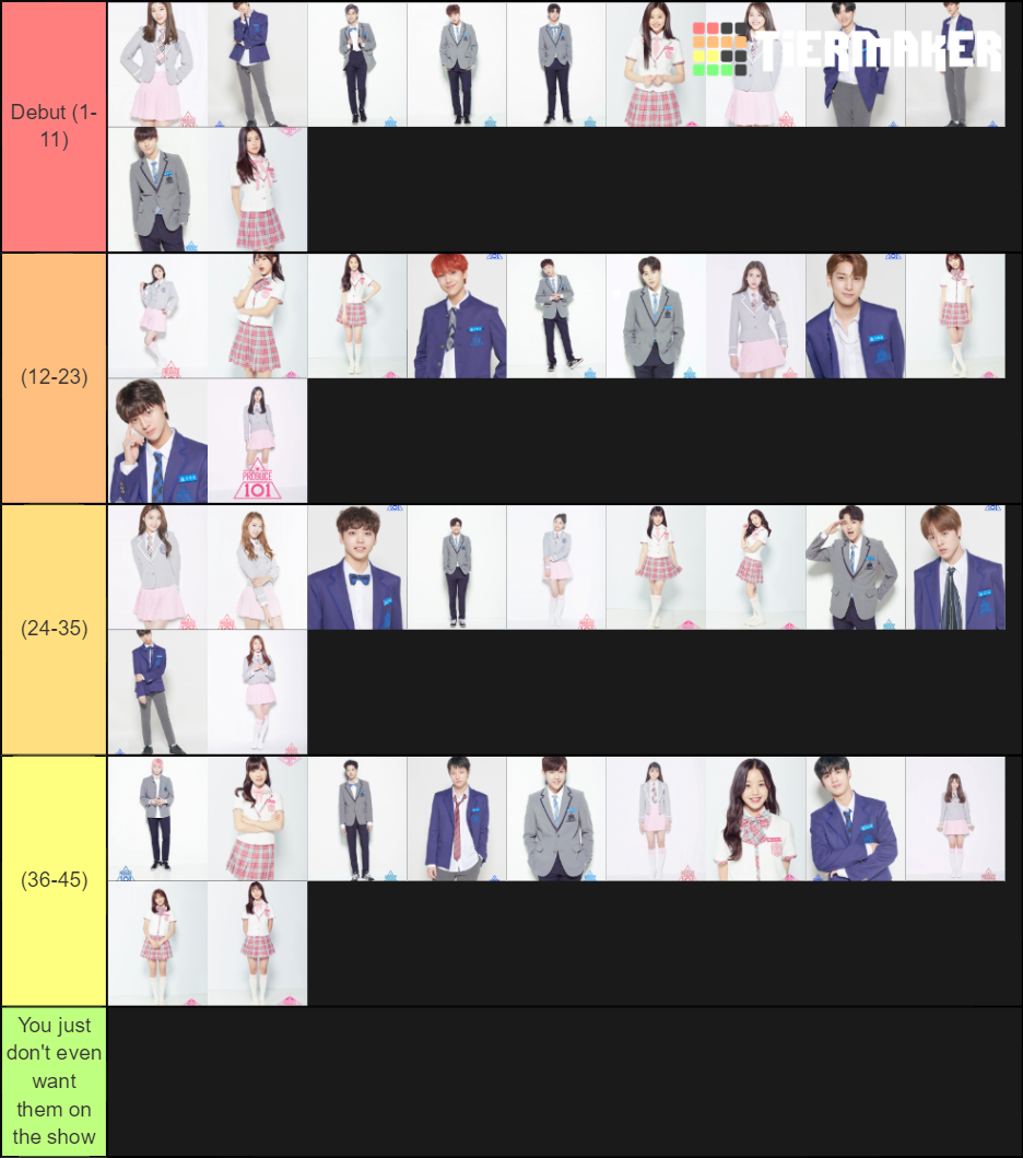 produce 101 series ranking Tier List Rankings) TierMaker