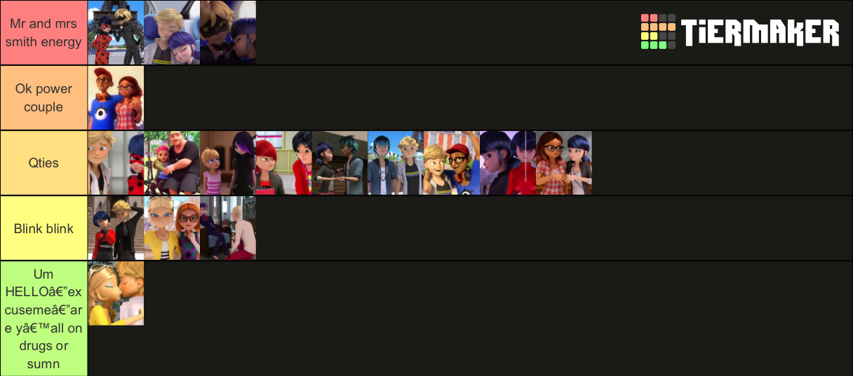 Ranking miraculous ships Tier List Rankings) TierMaker