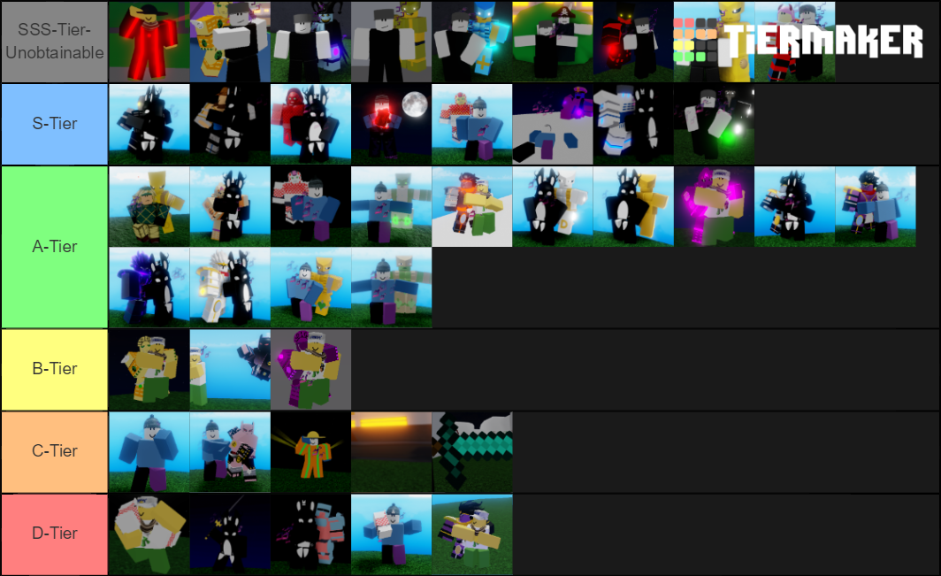 Rarity stand Stand arrow Tier List Rankings) TierMaker