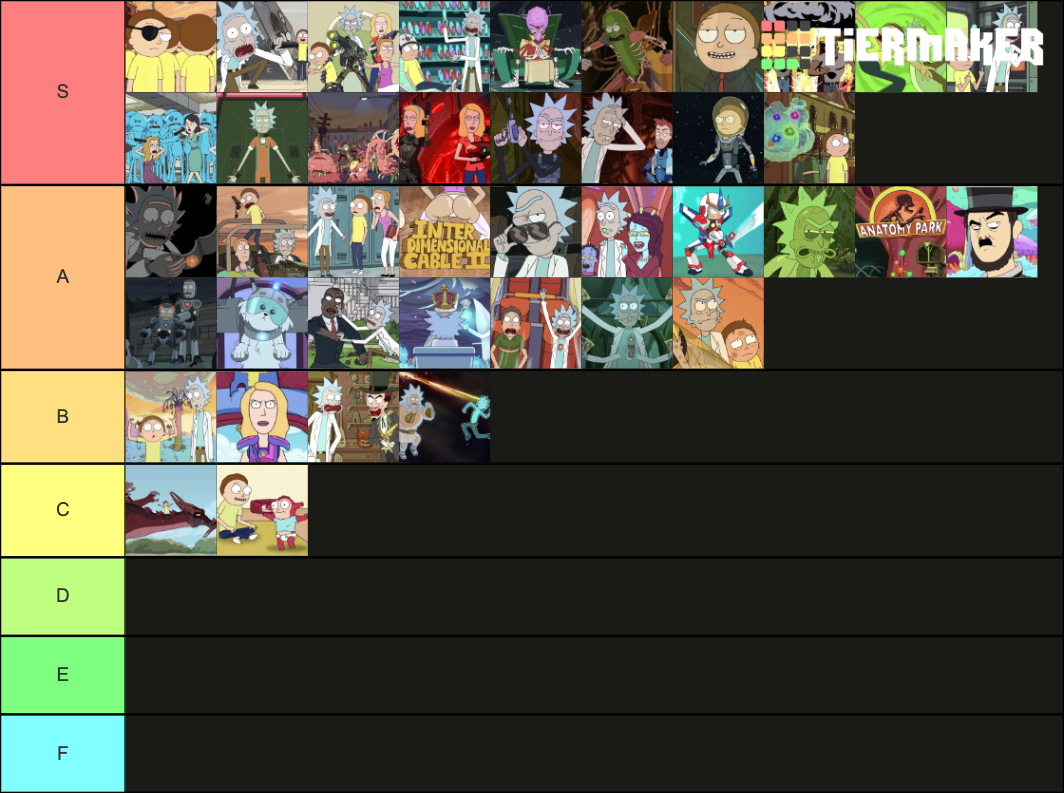 rick and morty episodes tier list