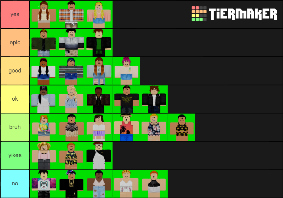 Roblox Flicker OG Characters Tier List Rankings) TierMaker