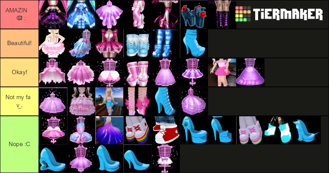 ~Roblox Royale High~All the skirts and heels~ Tier List (Community ...