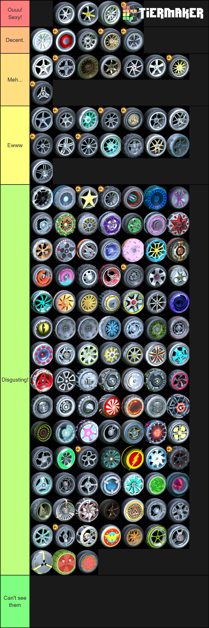 Rocket League Wheels Tier List Rankings) TierMaker