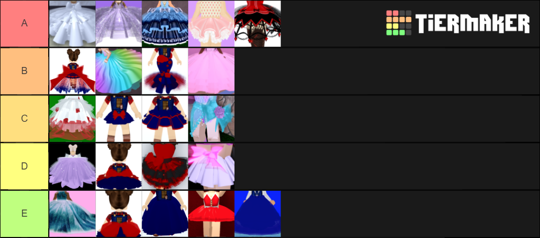 Royale high all skirts Tier List (Community Rankings) - TierMaker