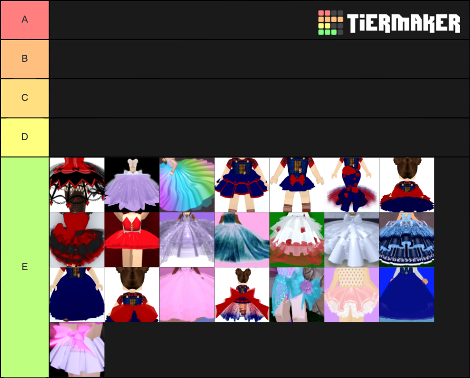 Royale high all skirts Tier List (Community Rankings) - TierMaker