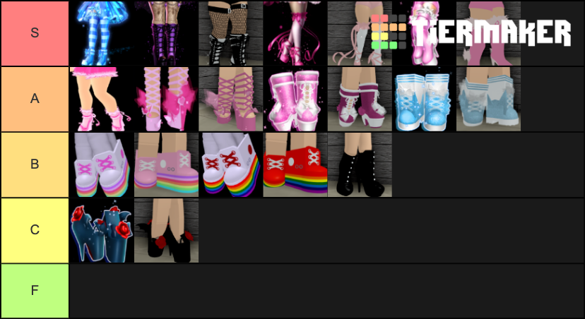 royale high heels Tier List (Community Rankings) - TierMaker