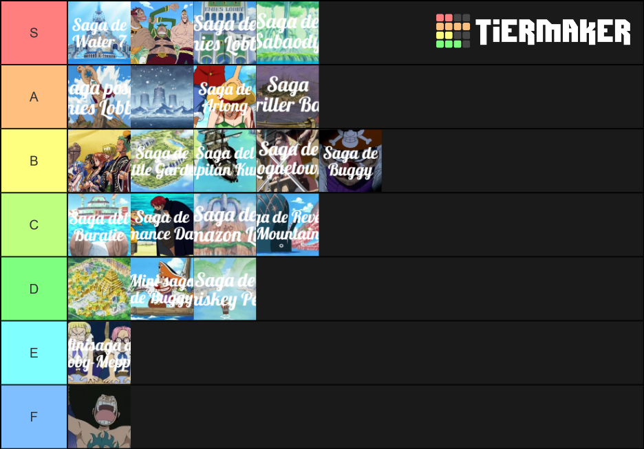sagas one piece Tier List Rankings) TierMaker