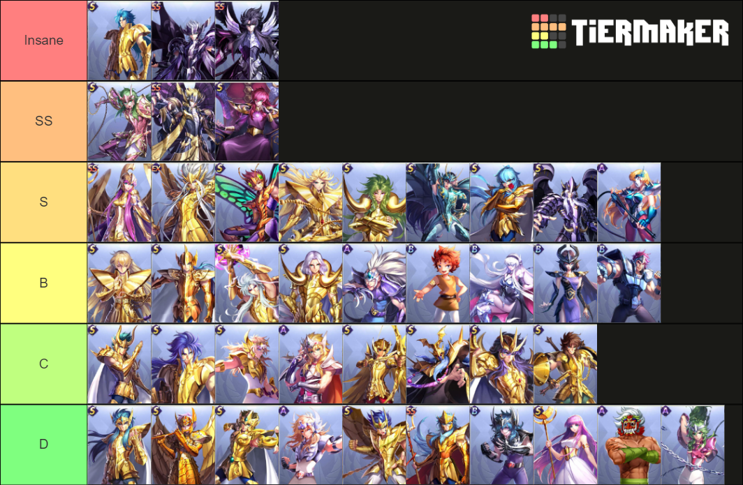 Saint Seiya Awakening KOTZ - Os Cavaleiros Do Zodíaco Tier List ...