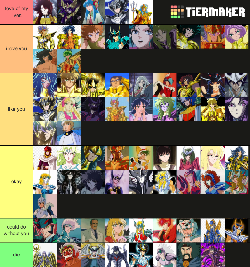 Saint Seiya Tier List (Community Rankings)   TierMaker