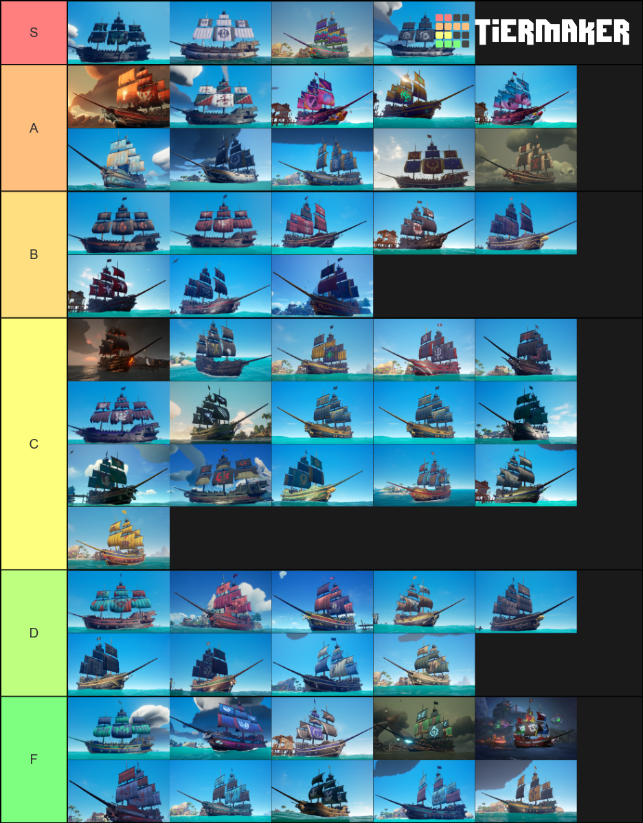 Sea of Thieves Ship Sets Tier List Rankings) TierMaker