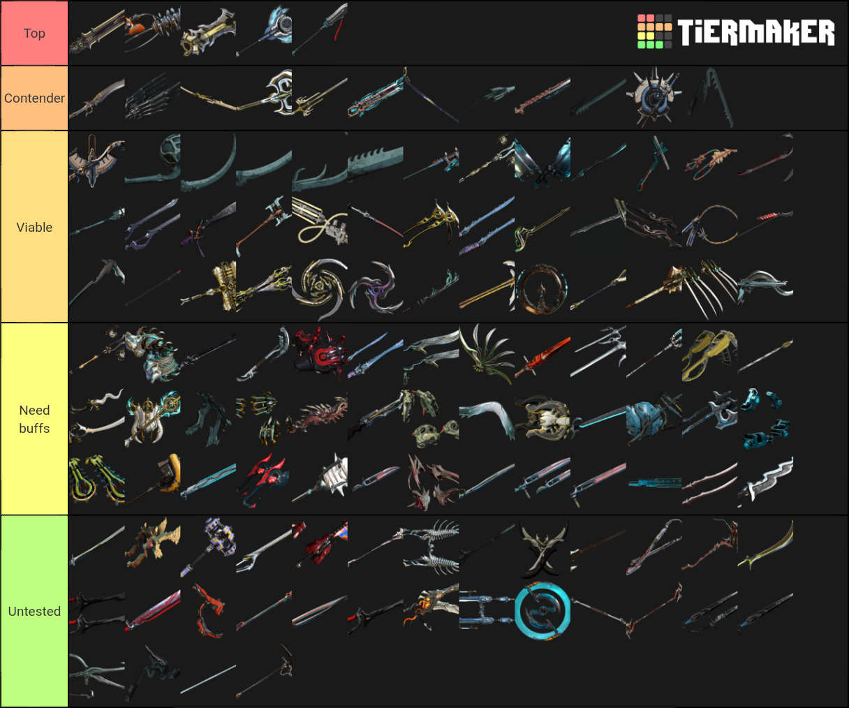 Warframe Melee Tier List Community Rankings TierMaker