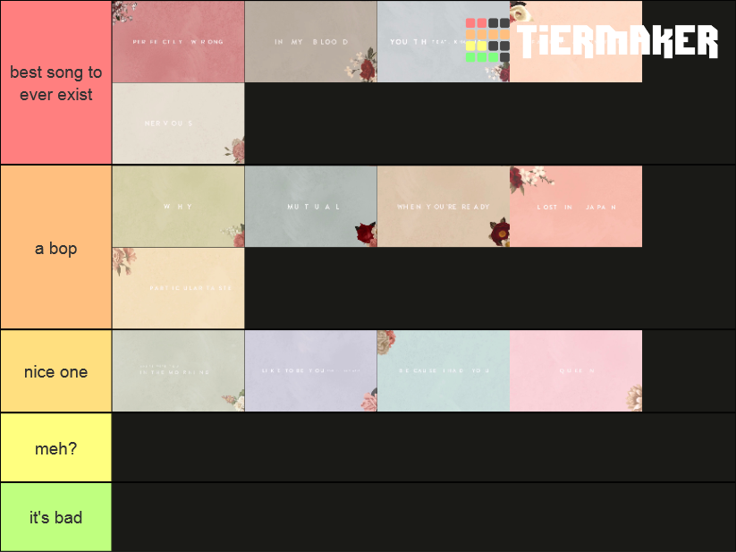 Shawn MendesThe Album Tier List Rankings) TierMaker