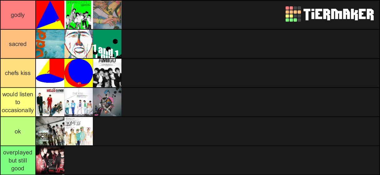 SHINee title tracks ranked Tier List (Community Rankings) - TierMaker
