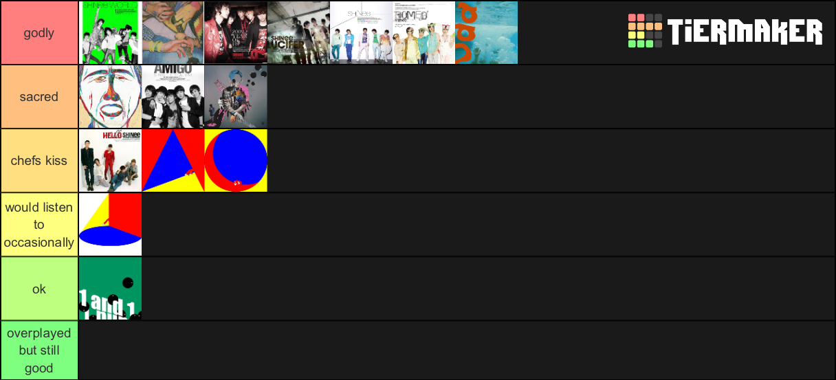 SHINee title tracks ranked Tier List (Community Rankings) - TierMaker