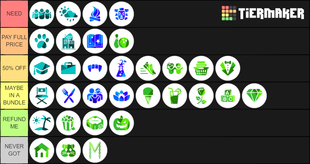 Sims 4 Packs Tier List (Community Rankings) - TierMaker