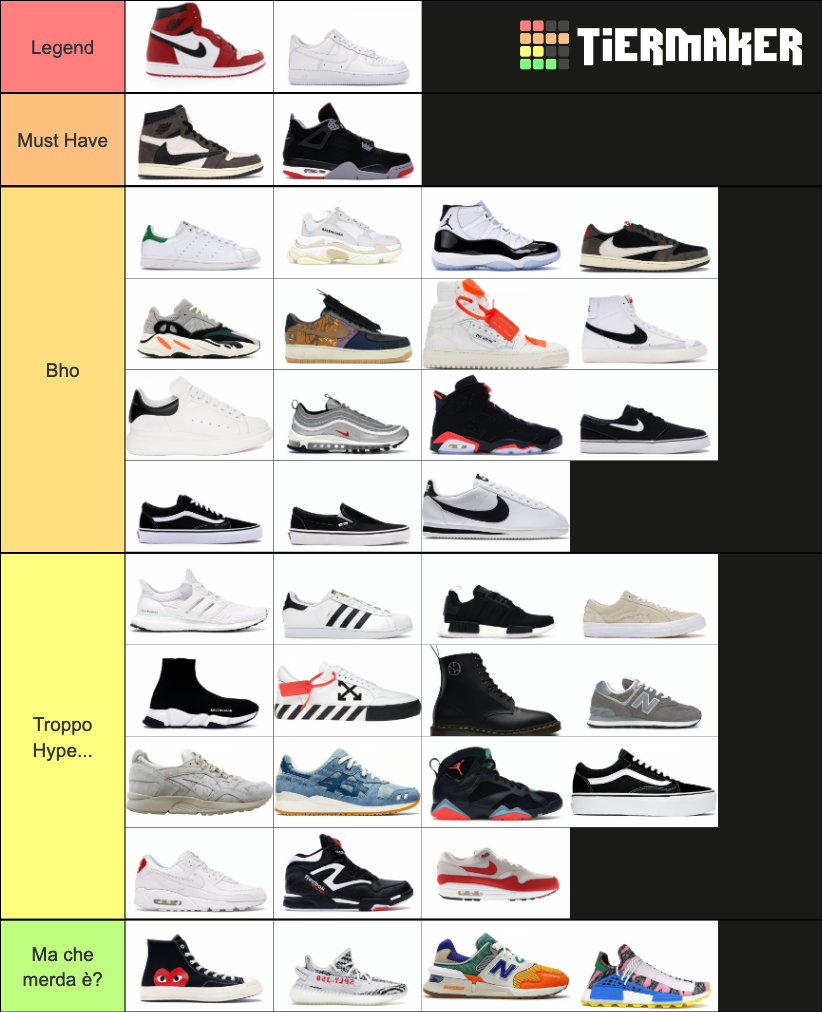 Sneakers Hype Tier List Community Rankings Tiermaker