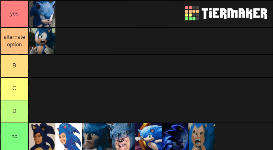 Sonic Movie Redesign Tier List Community Rankings Tiermaker